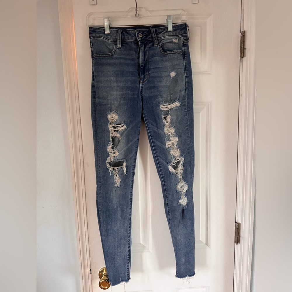 American Eagles Distressed Blue Jeggings